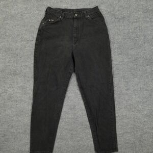 Vintage Lee Jeans Womens 16 32x29.5 Gray High Rise Tapered Mom Denim Charcoal